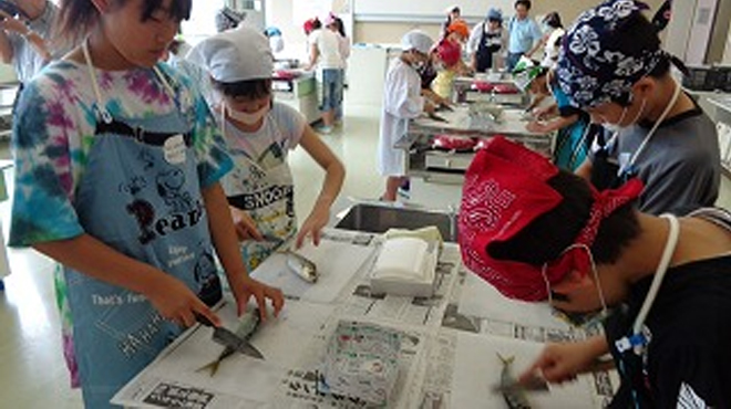 学校での食育活動(お魚出前講習)